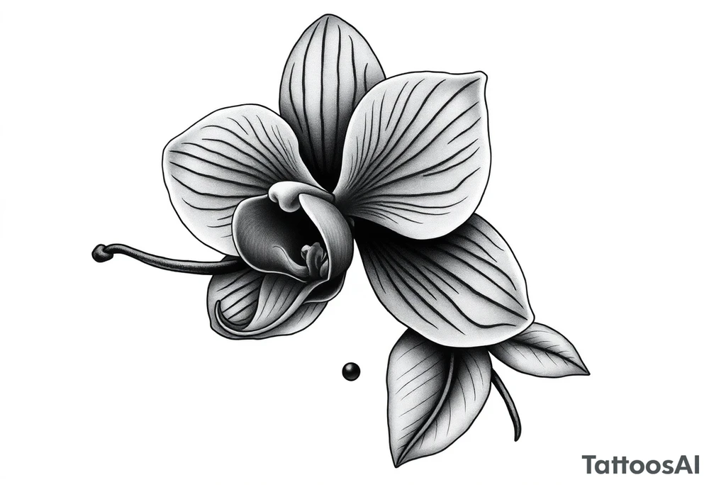 Orchid realistic with a mix with vagine tattoo idea
