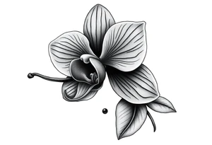 Orchid realistic with a mix with vagine tattoo idea
