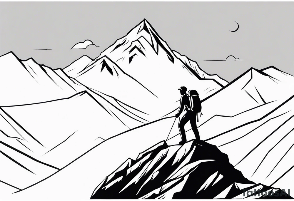 A climber ascending a steep mountain tattoo idea