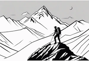 A climber ascending a steep mountain tattoo idea
