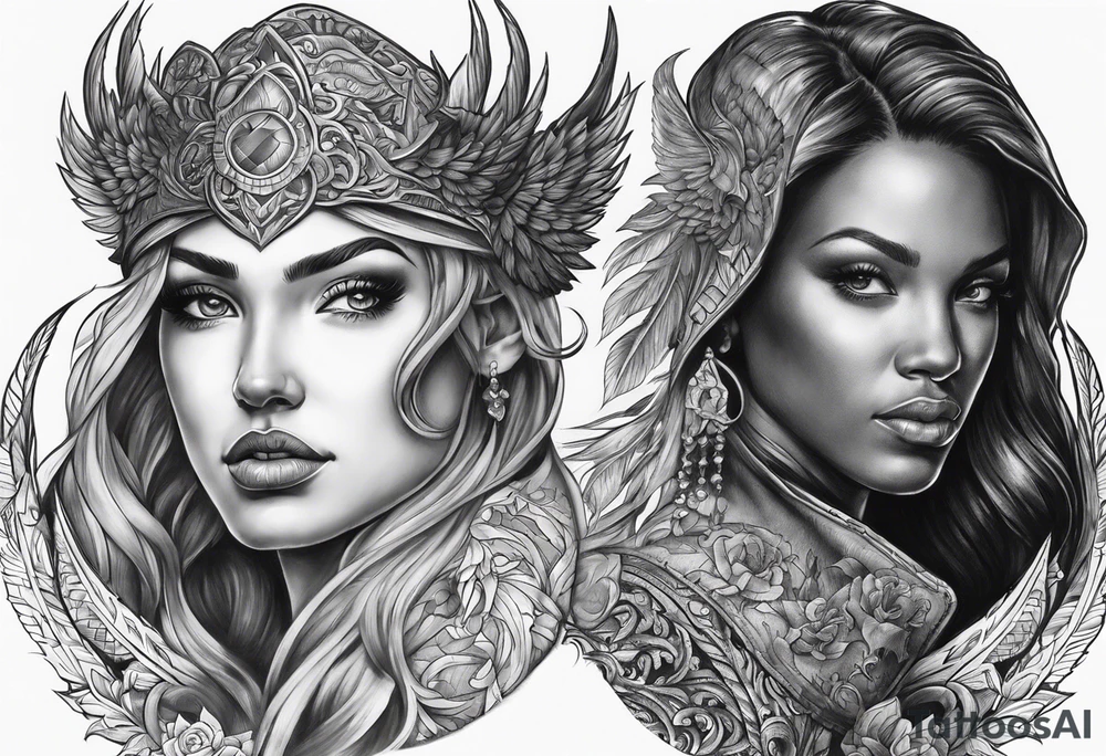 Good vs evil tattoo idea