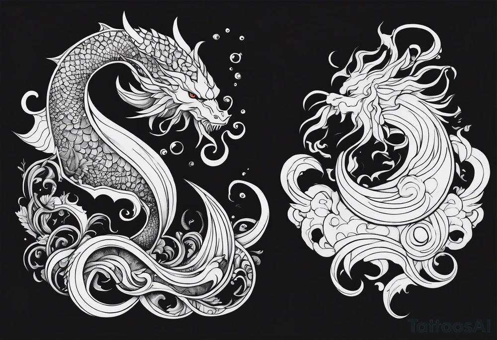 Sea mythical monstes tattoo idea