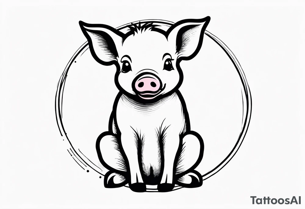 cute piglet.
with text: "friends not food" tattoo idea