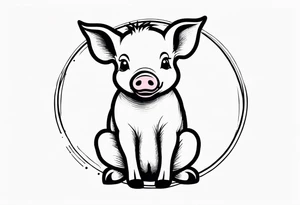 cute piglet.
with text: "friends not food" tattoo idea