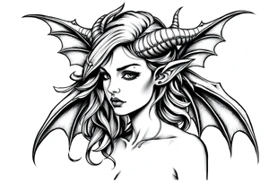 Gothic demon girl tattoo idea