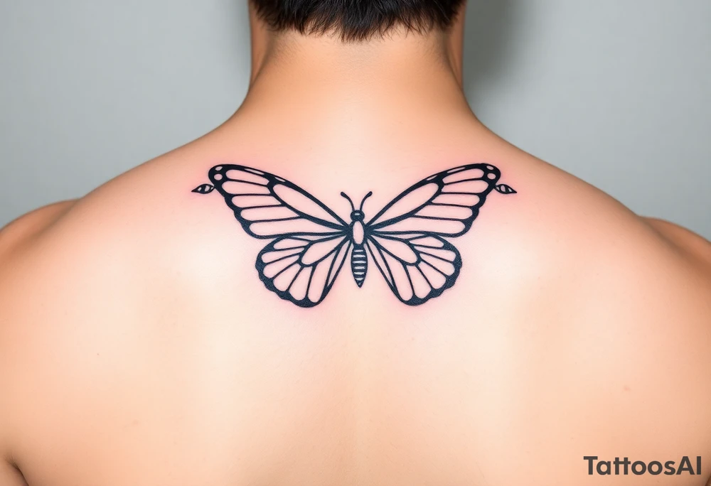 Butterfly chain tattoo idea