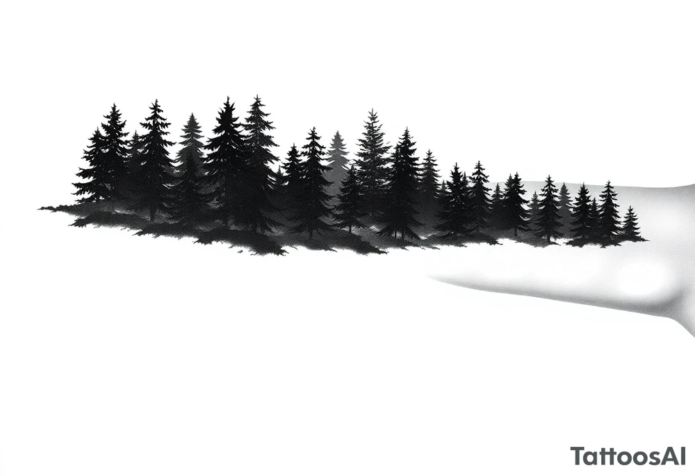 Coniferouse forest silhouette around the forearm a tattoo tattoo idea Coniferouse forest silhouette around the forearm a tattoo tattoo idea