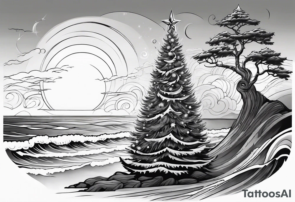 Christmas tree.  Salt air. Ocean. tattoo idea