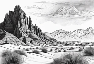 Desert and Mountains tattoo idea