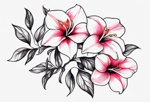 abstract mandevilla flowers on a vine tattoo idea