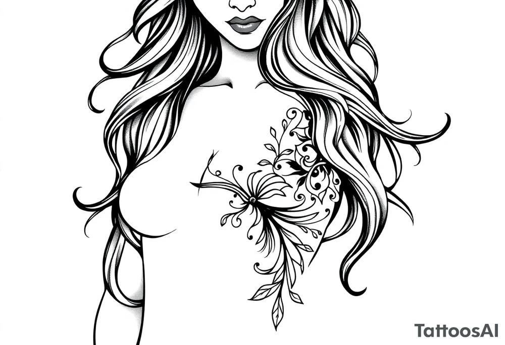 A half Sexy unique Aquarius goddess sleeve tattoo tattoo idea