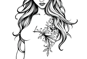 A half Sexy unique Aquarius goddess sleeve tattoo tattoo idea