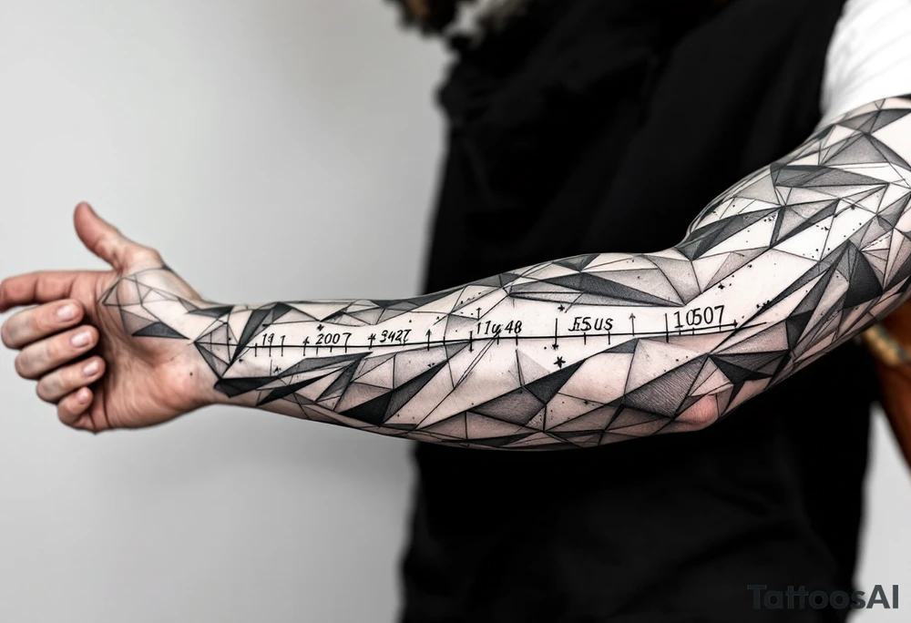 full sleeve arm tattoo of jesus timeline of life tattoo idea