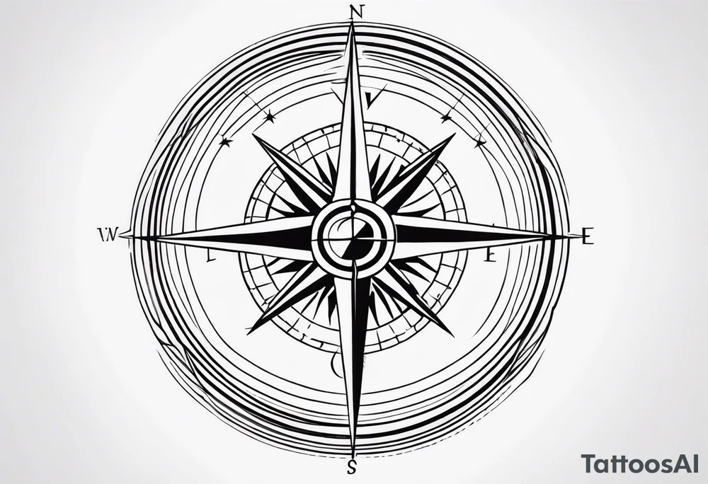 Vintage Compass tattoo idea