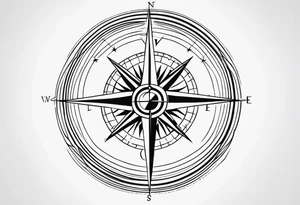 Vintage Compass tattoo idea