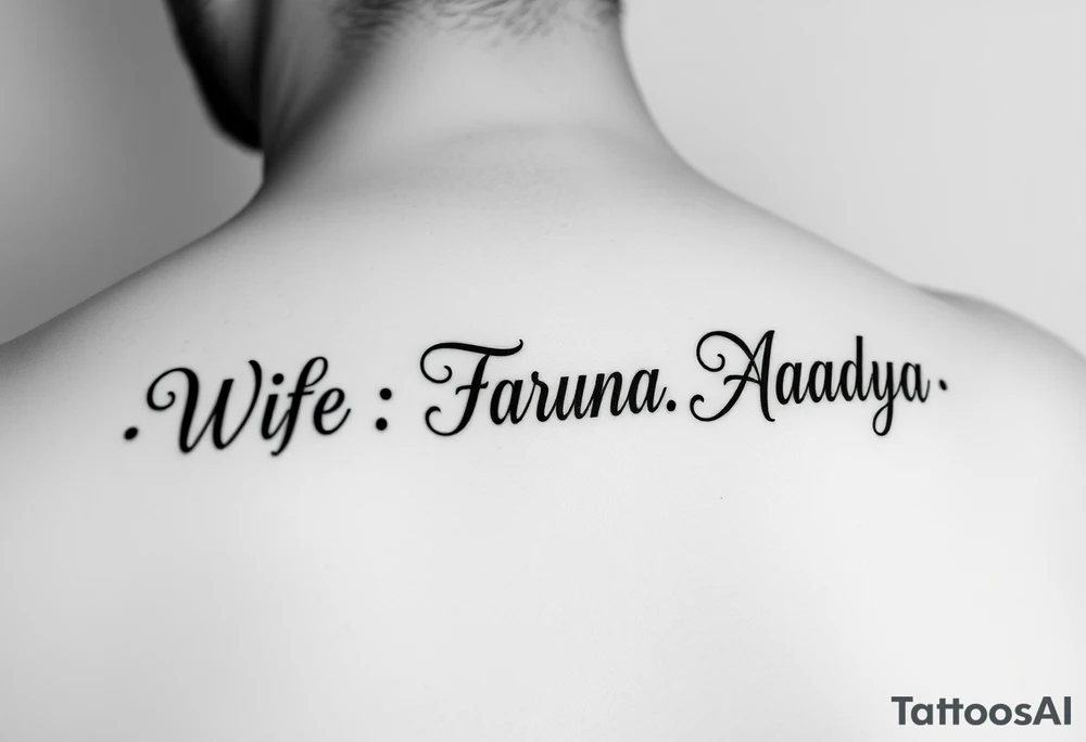 Wife: Taruna
Daughter: Aadya tattoo idea