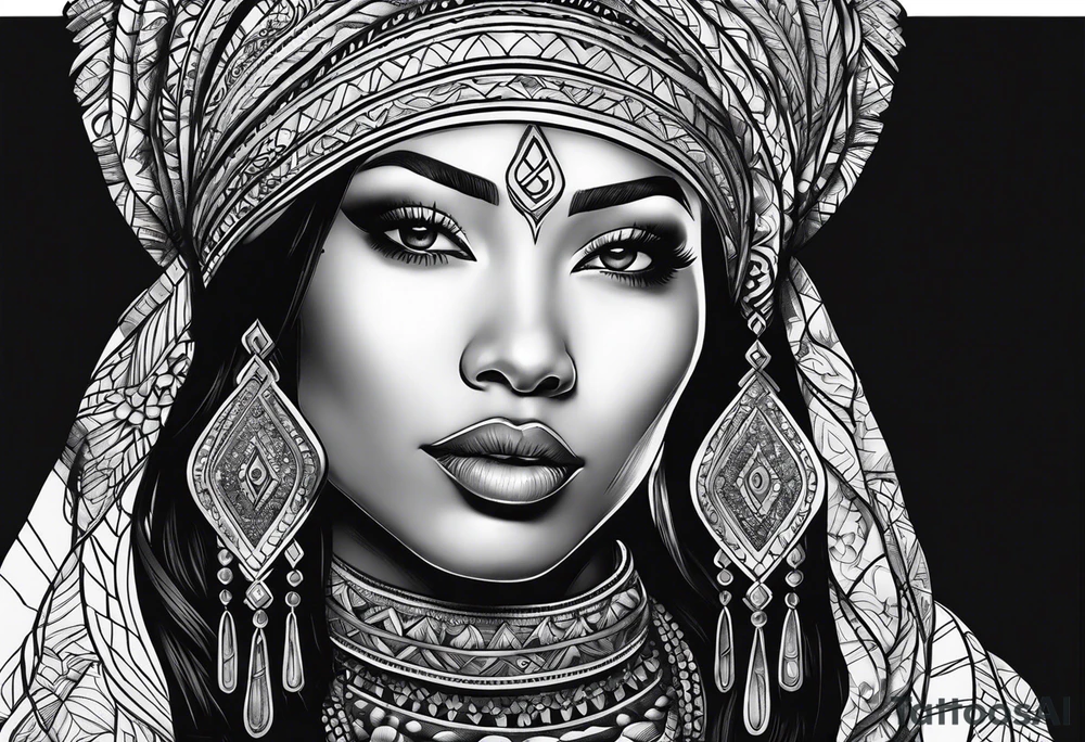 ethnic woman tattoo idea