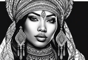 ethnic woman tattoo idea