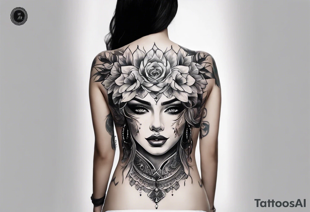 Full Back tattoo covering the whole back woman tattoo idea