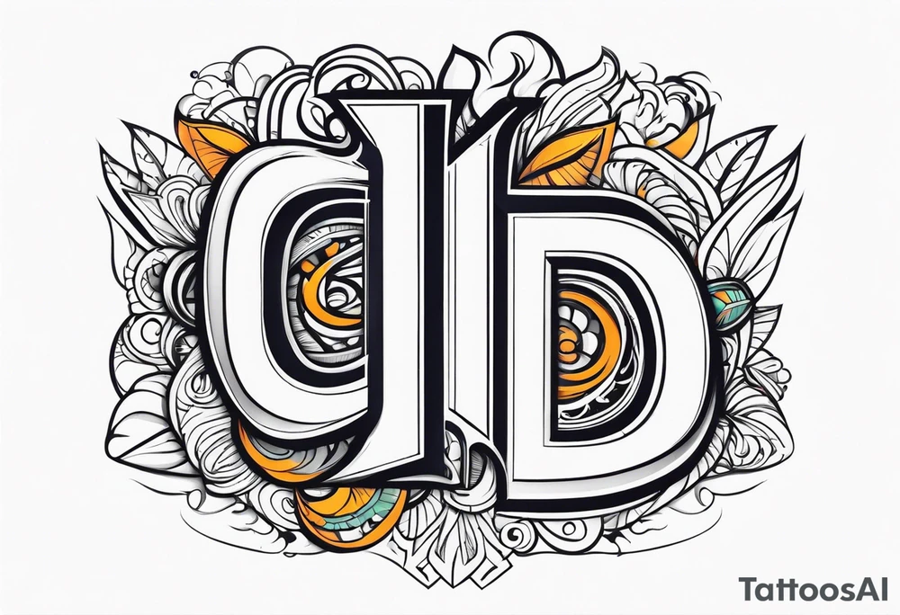 HD letter combined tattoo idea