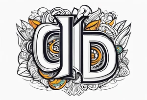 HD letter combined tattoo idea