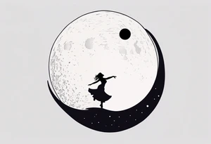 a moon made with words saying 
 dancing in the moonlight tattoo idea