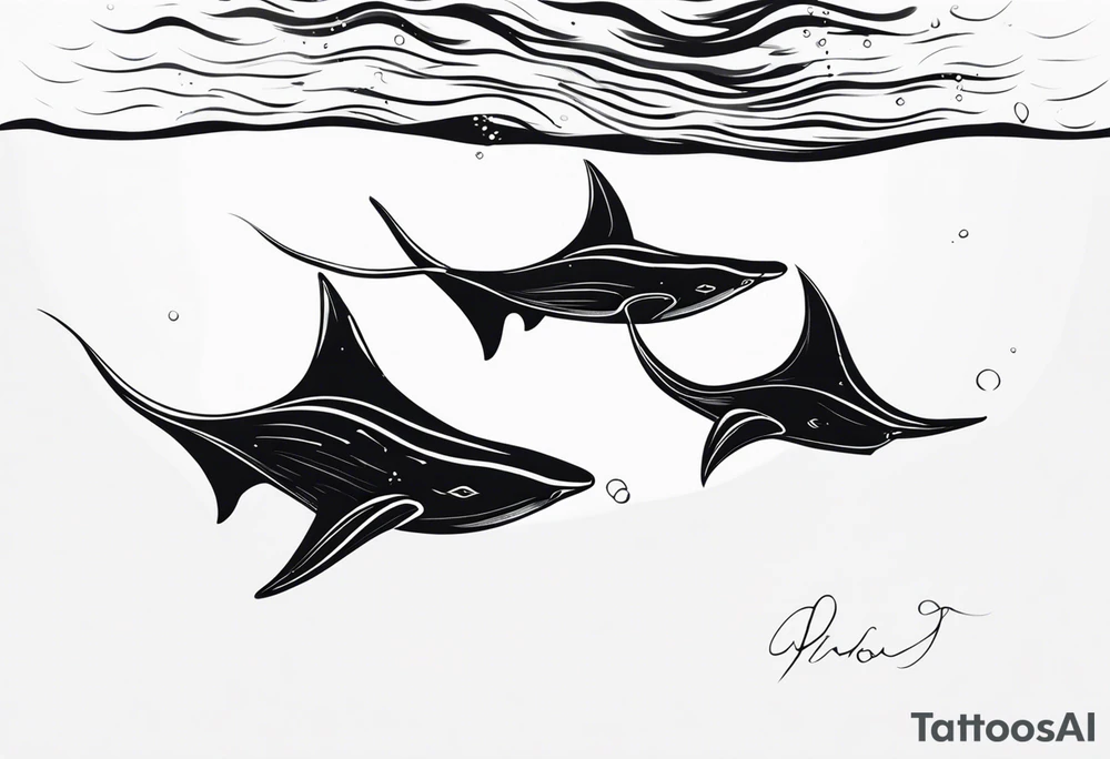 stingrays in the ocean tattoo idea