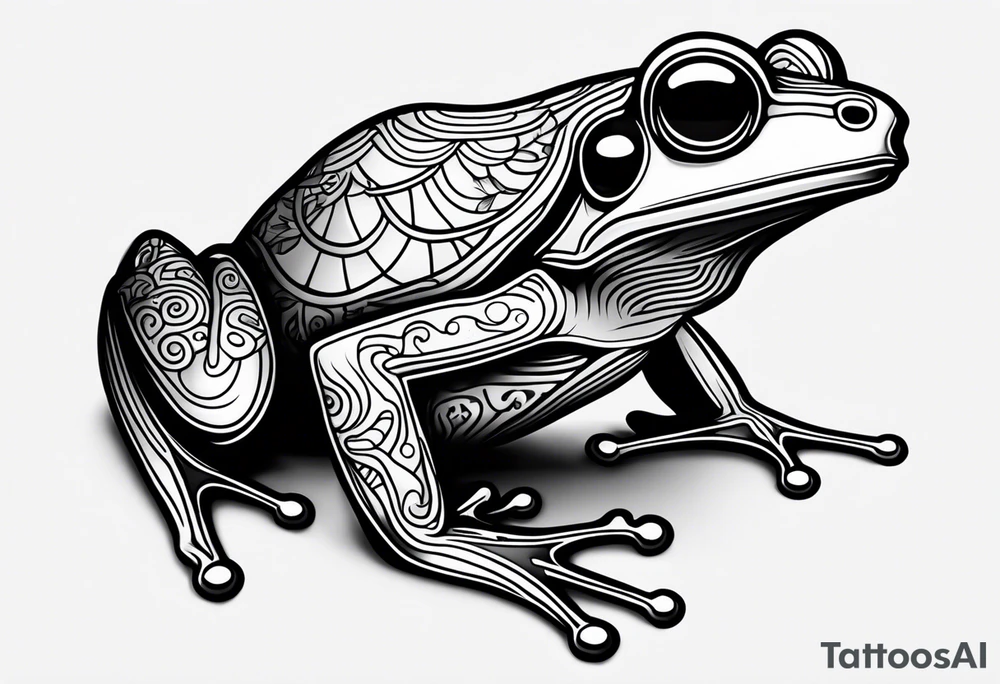 a psychedelic frog tattoo idea