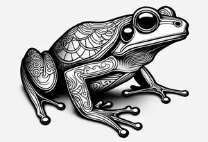 a psychedelic frog tattoo idea