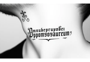 russian orthodox phrase IN russian Cyrillic on the side of my left neck tattoo idea