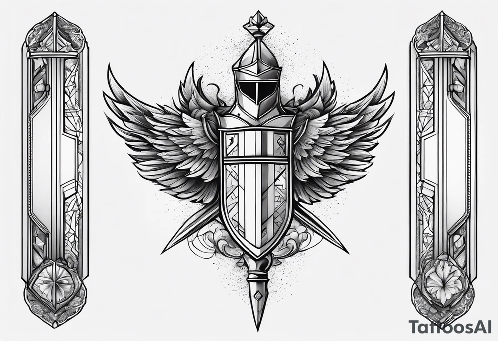 starts with a line then says “knight” in the middle and ends with a line at the end tattoo idea