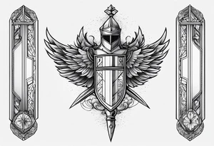 starts with a line then says “knight” in the middle and ends with a line at the end tattoo idea