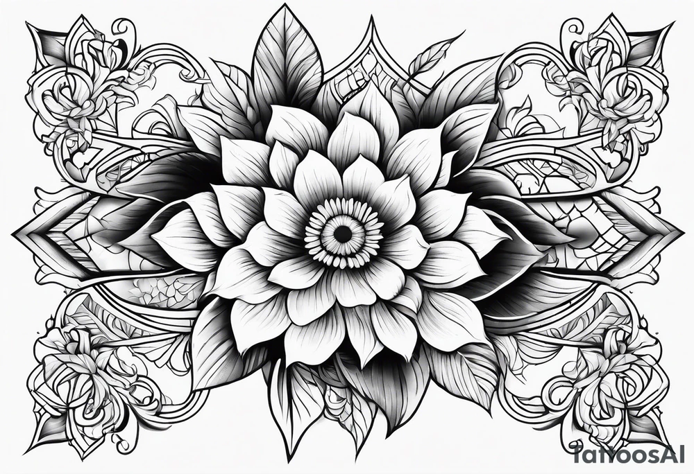floral geometric shaped into a point tattoo idea floral geometric shaped into a point tattoo idea