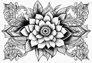 floral geometric shaped into a point tattoo idea