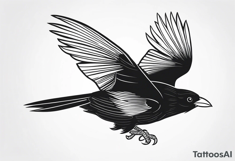 alpine chough flying tattoo idea