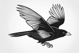 alpine chough flying tattoo idea