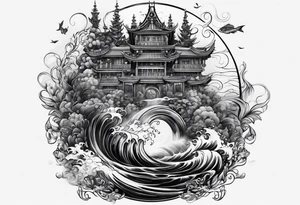 Neptun steht im Wasser tattoo idea