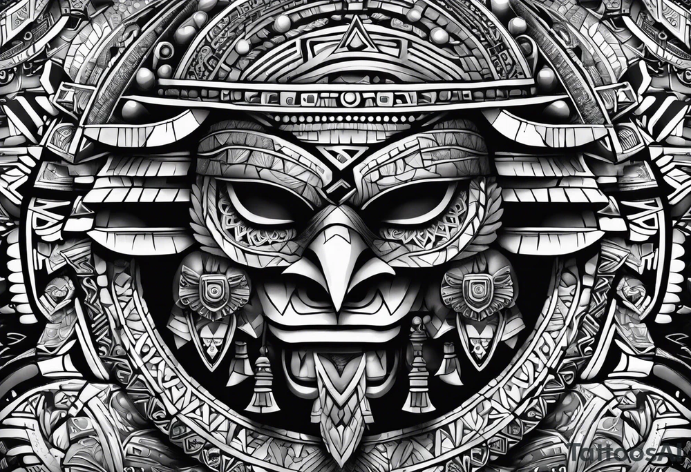toroids, pyramids, Aztec teaky mask, native, full mask, owl tattoo idea