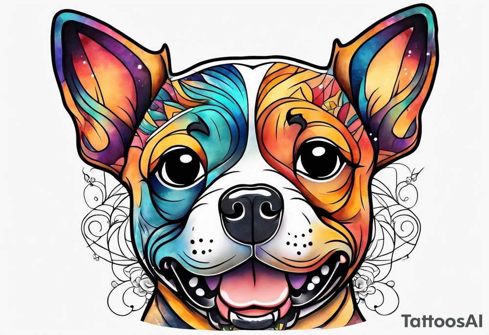 Outline of small dog tattoo idea