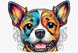 Outline of small dog tattoo idea