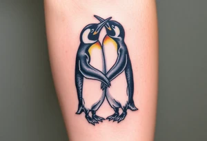 Penguins hugging tattoo idea
