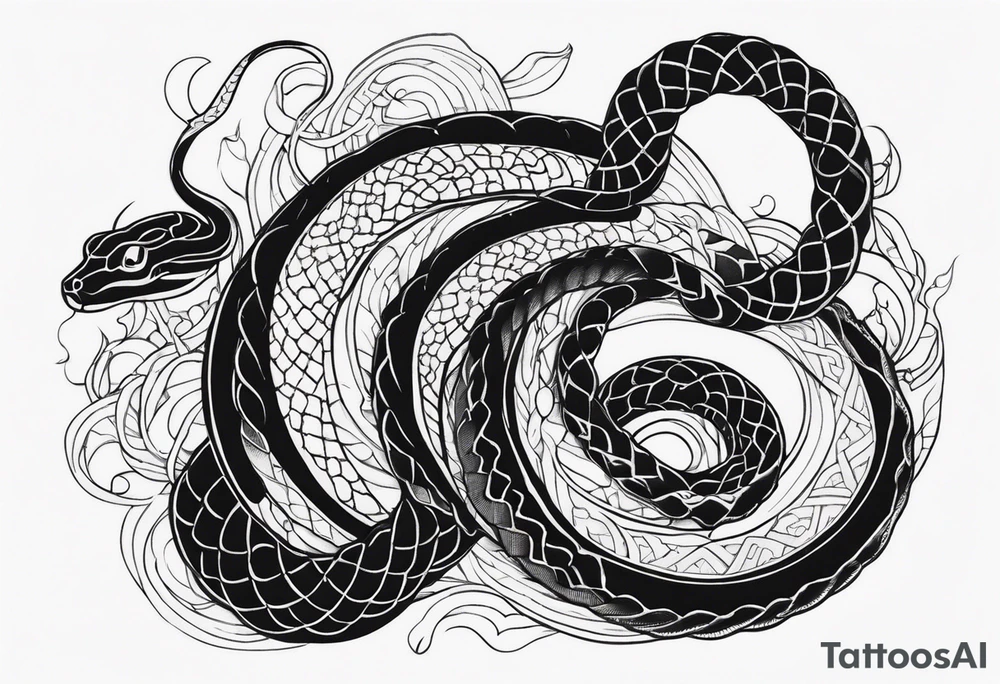 a tattoo of a writhing snake tattoo idea