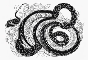 a tattoo of a writhing snake tattoo idea