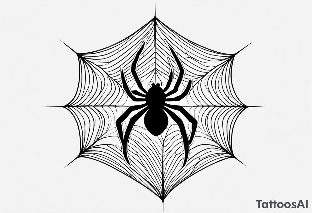 symmetrical spider web tattoo idea