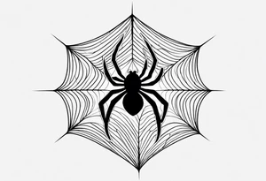 symmetrical spider web tattoo idea