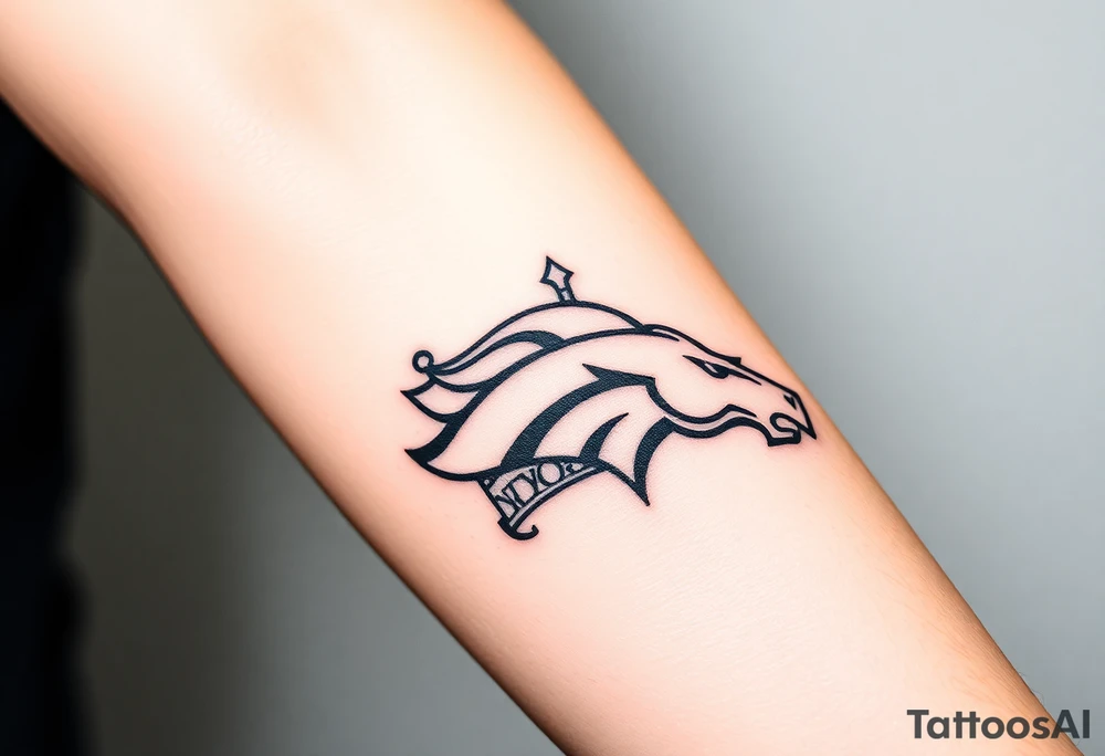 Rest in peace Denver broncos king crown tattoo idea