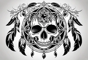 Dream catcher with skulls tattoo idea