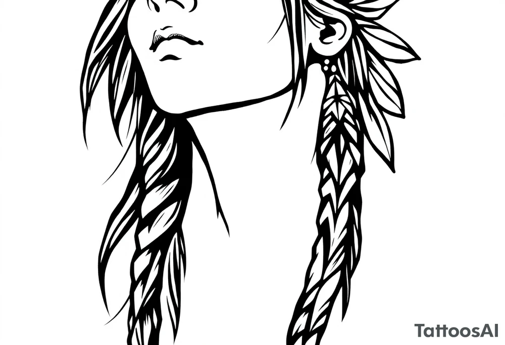 Native American female tattoo idea