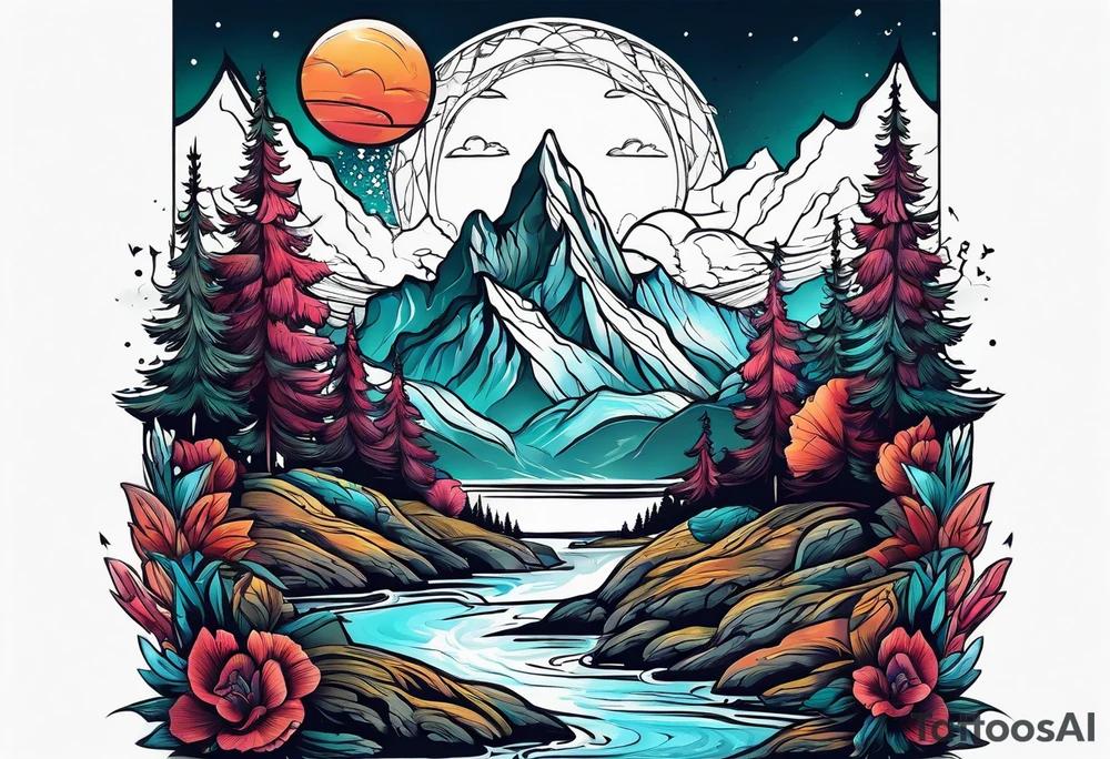 Mountains tattoo idea