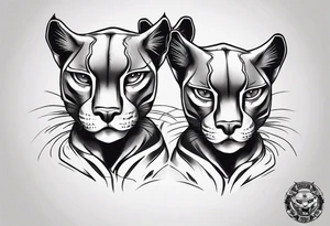 Two black pumas like in the album cover of Black Pumas (2019) tattoo idea